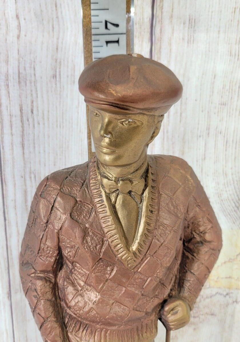 Vtg 1989 Resin / Bronze Austin Golfer Sculpture 2001 French-American Open Trophy
