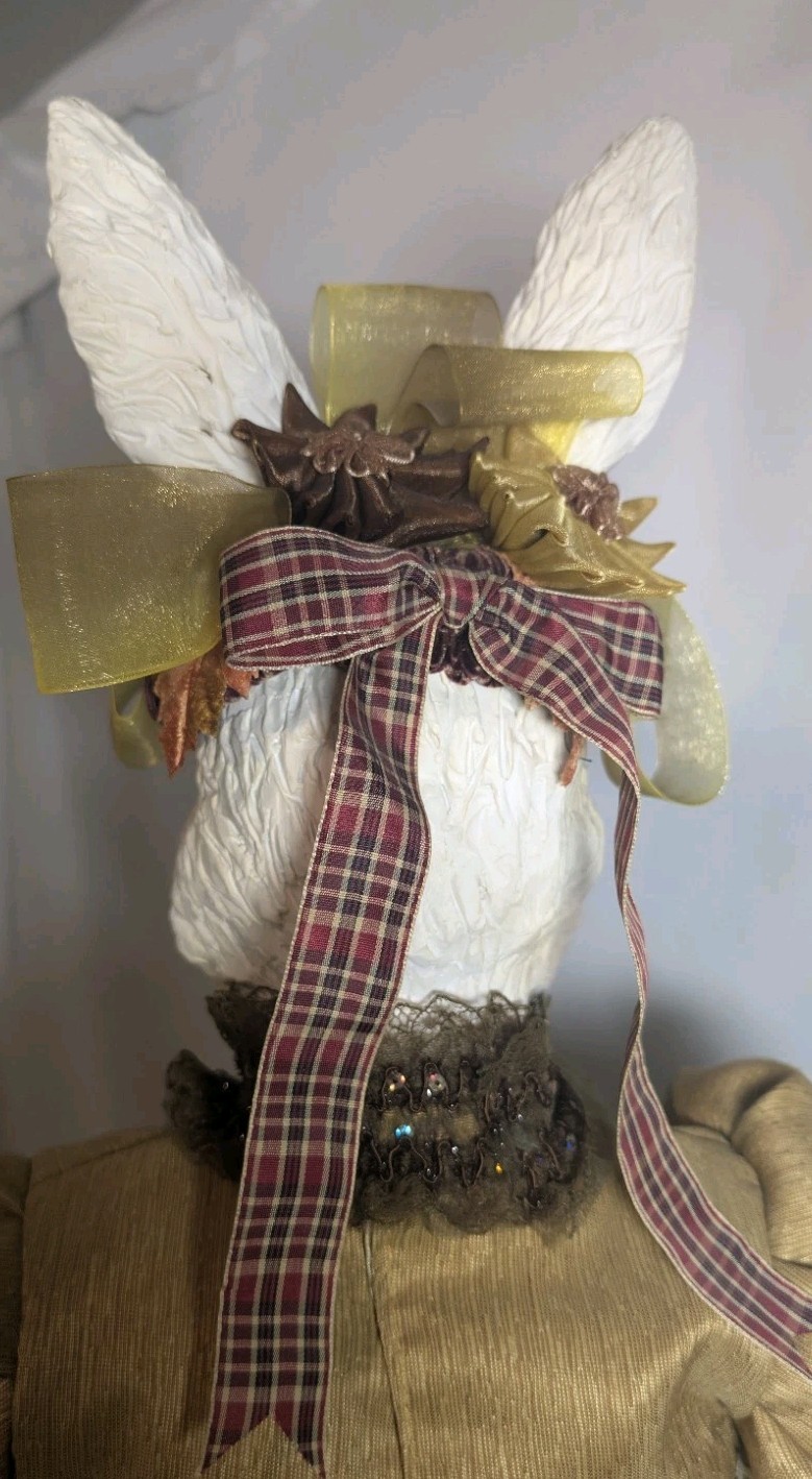 34” Large Easter Rabbit Figure Victorian Style Heirloom Spring Decor