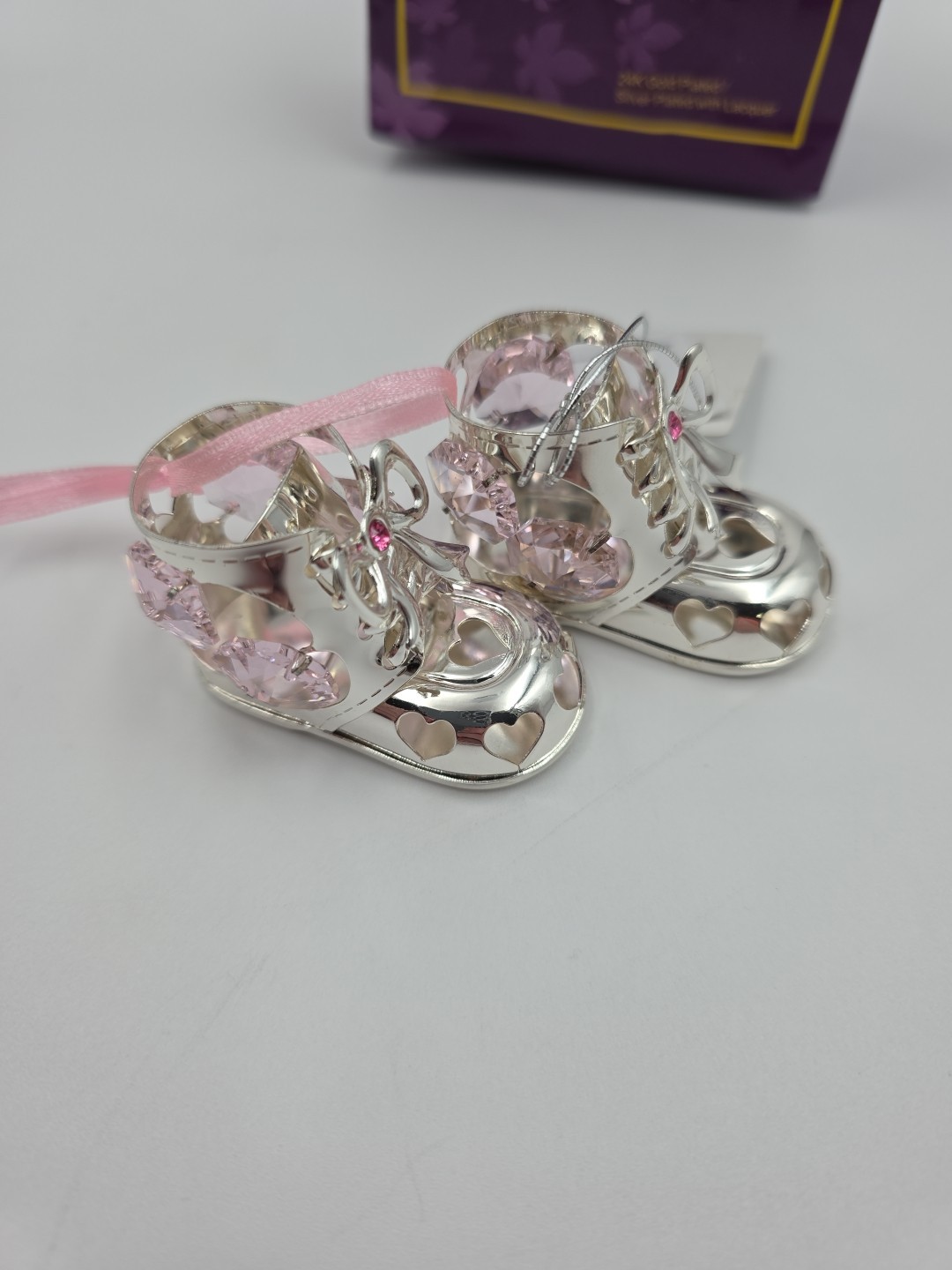 Crystal Temptations Silver Plated Baby Boy/Girl Booties Shoes Swarovski Spectra