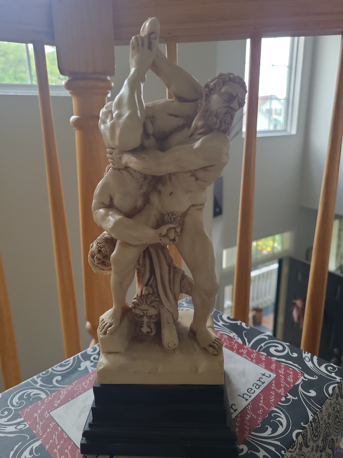 Vintage Resin Sculpture “Hercules and Diomedes” by Vincenzo de’ Rossi LT READ