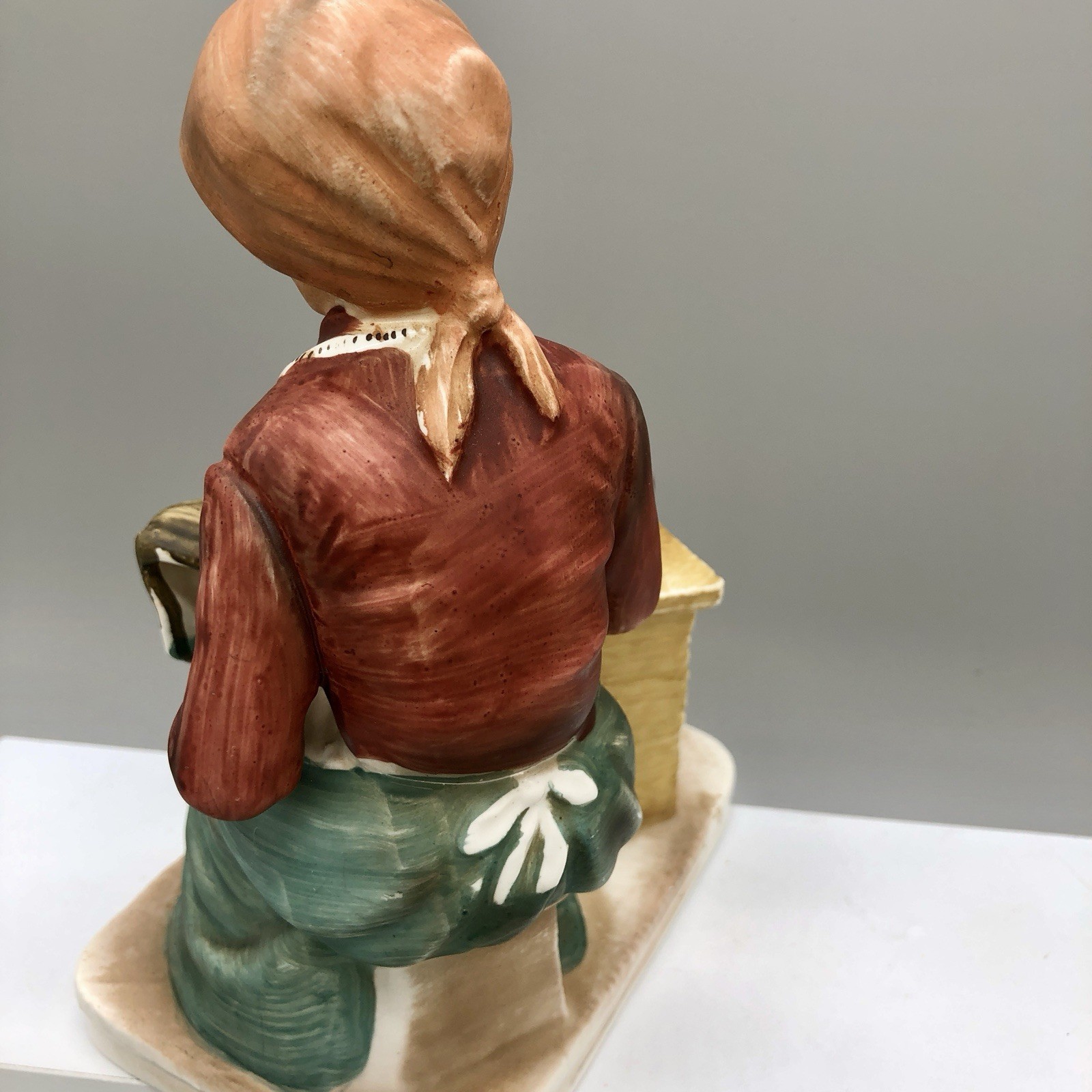NORLEANS JAPAN “Old Woman Seamstress” Figurine VINTAGE Hand Painted Porcelain
