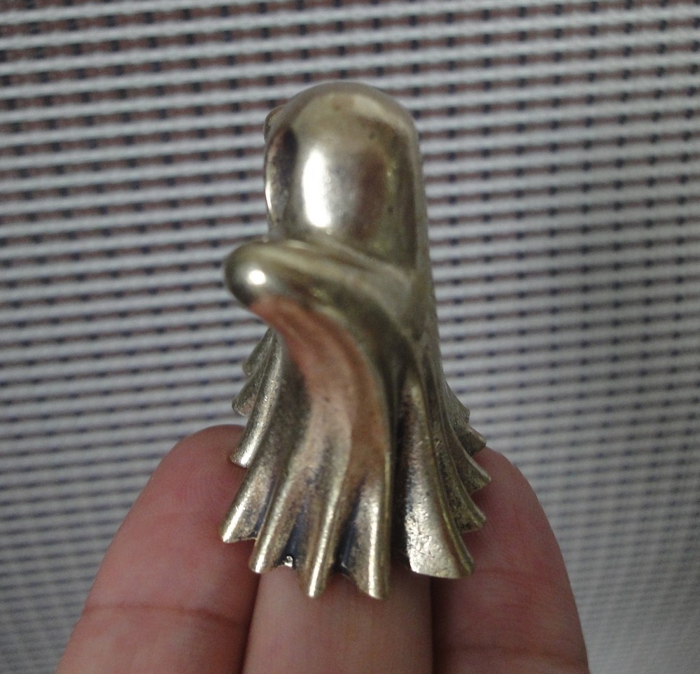 Vintage Brass Mini Ghost Statue Halloween Gothic Pocket Figurine Decor
