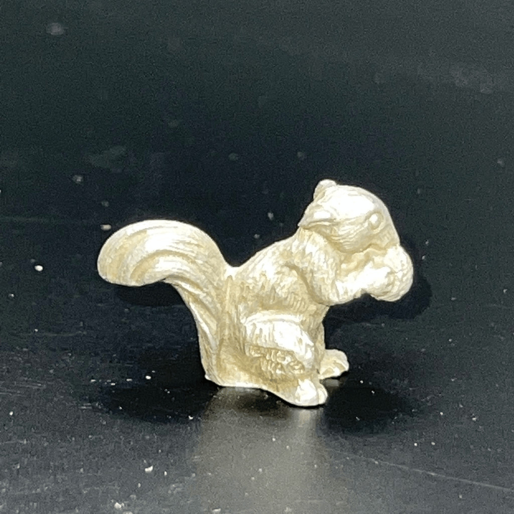 Vintage Pewter Begging Squirrel With Nut Miniature Figurine Collectible Outdoors