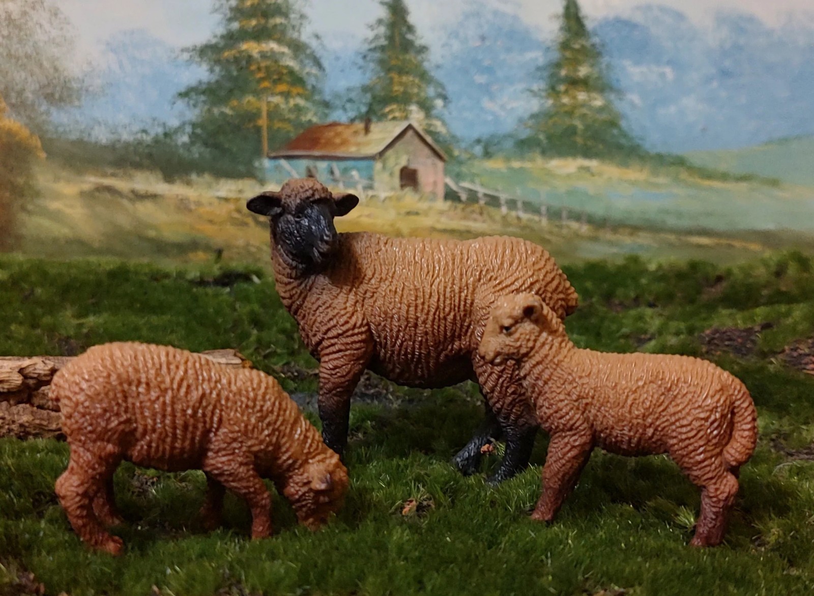 Toymany 8-pcs Merino Sheep Animal Figurine, Collectible Hand-painted Toy Set