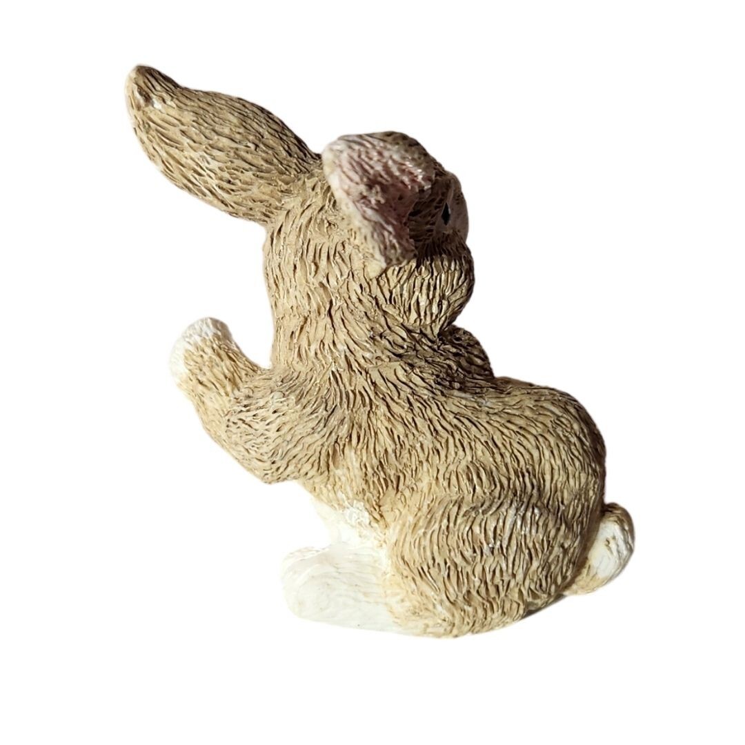 Brown Bunny Rabbit Easter Decor Figurine Fairy Garden Trinket 1.75 in Floppy Ear