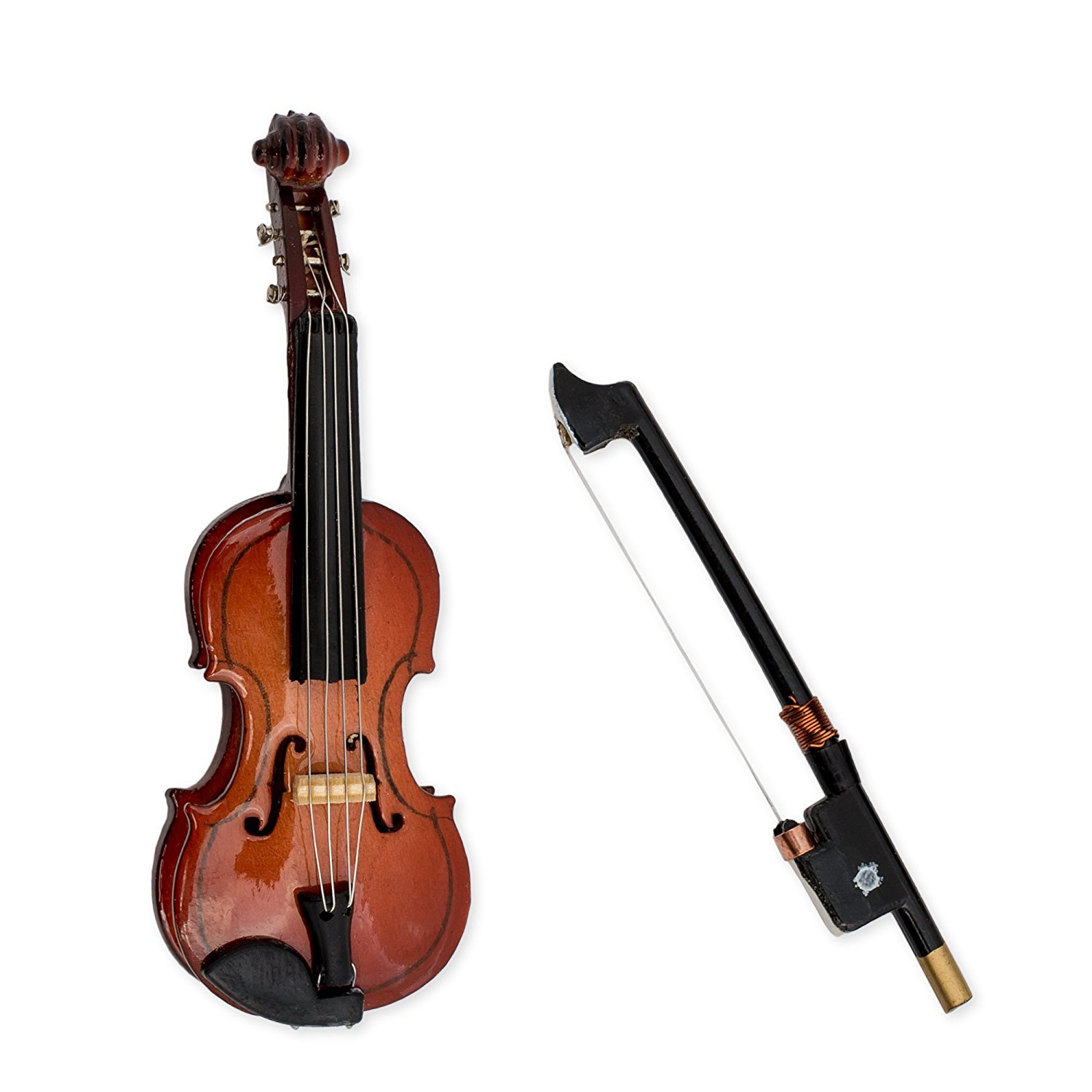 Miniature VIOLIN Musical Instrument Replica, 3″ Long, Superb Detail