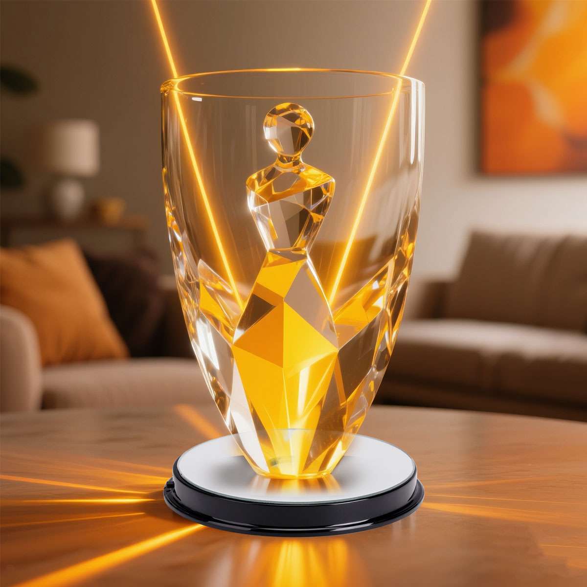 2PCS LED Light Color Changing Glass Crystal Display Base Stand Decoration Art US