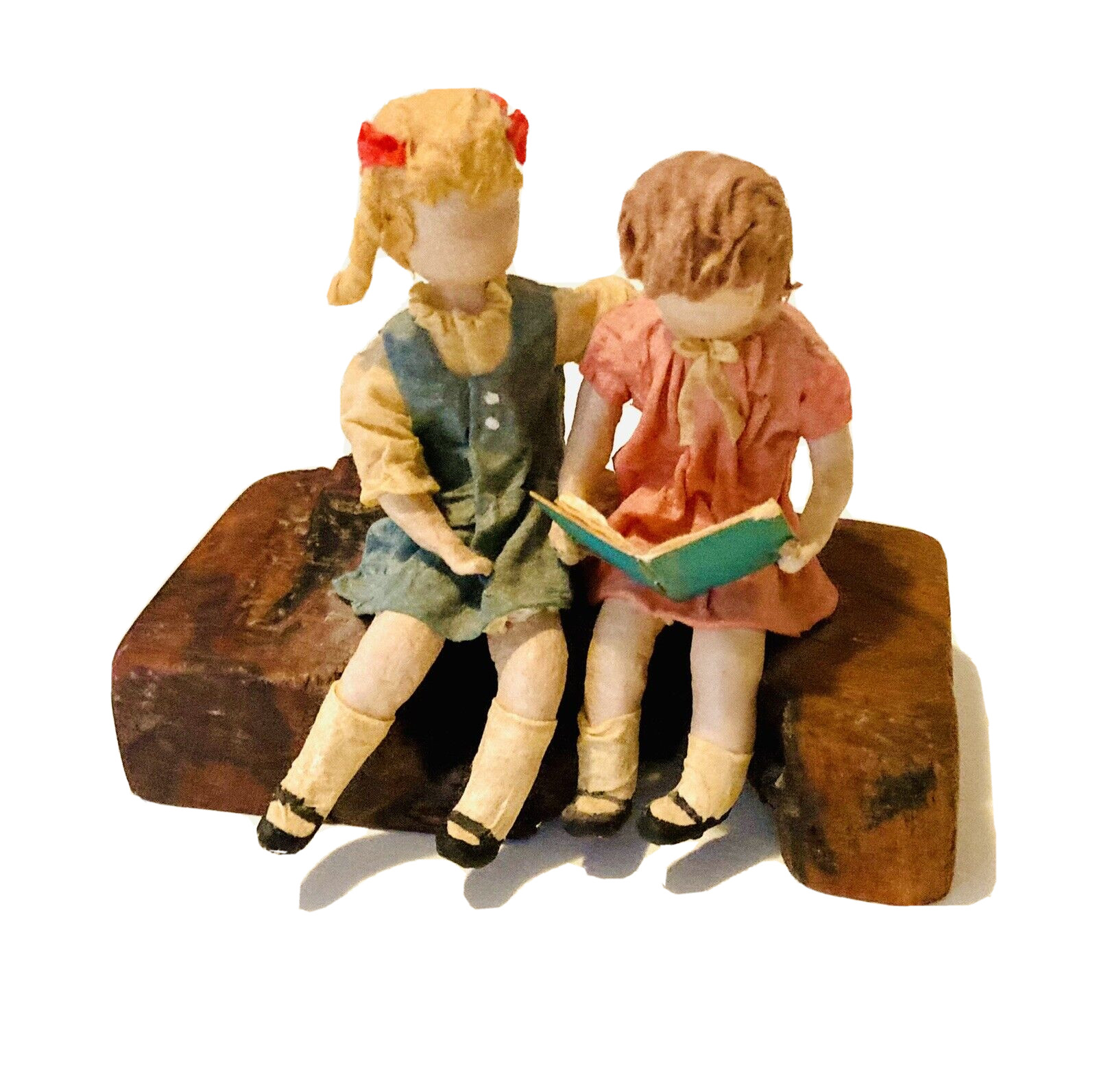 Little Girls Reading 4″ 50s Art Fashion Books Kids Education Learn Home Decor FR