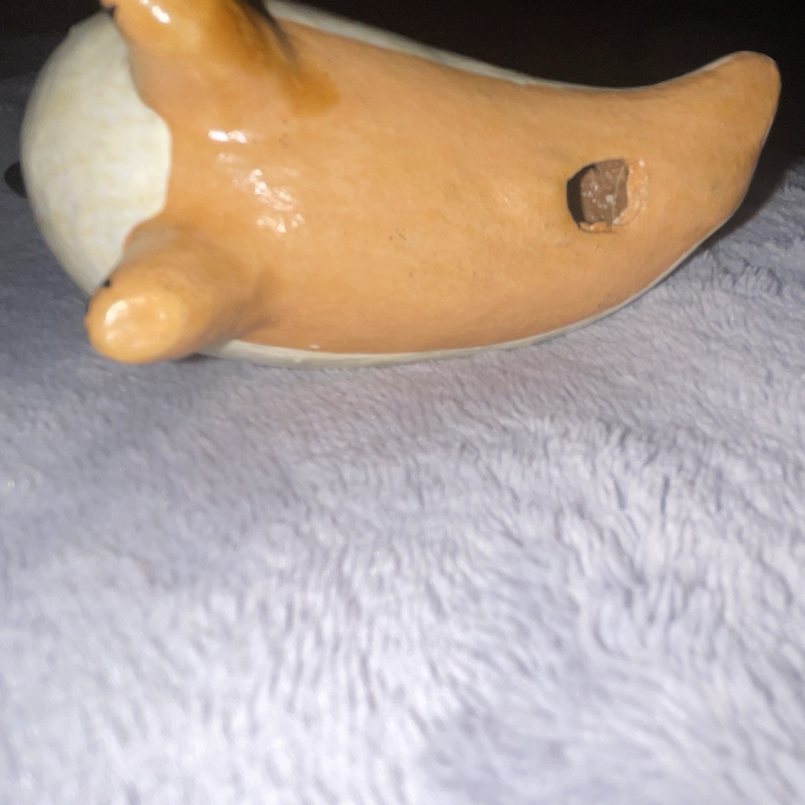 Hand Painted Wooden Cockatoo Bird Figurine White/Orange/Black Small 4in