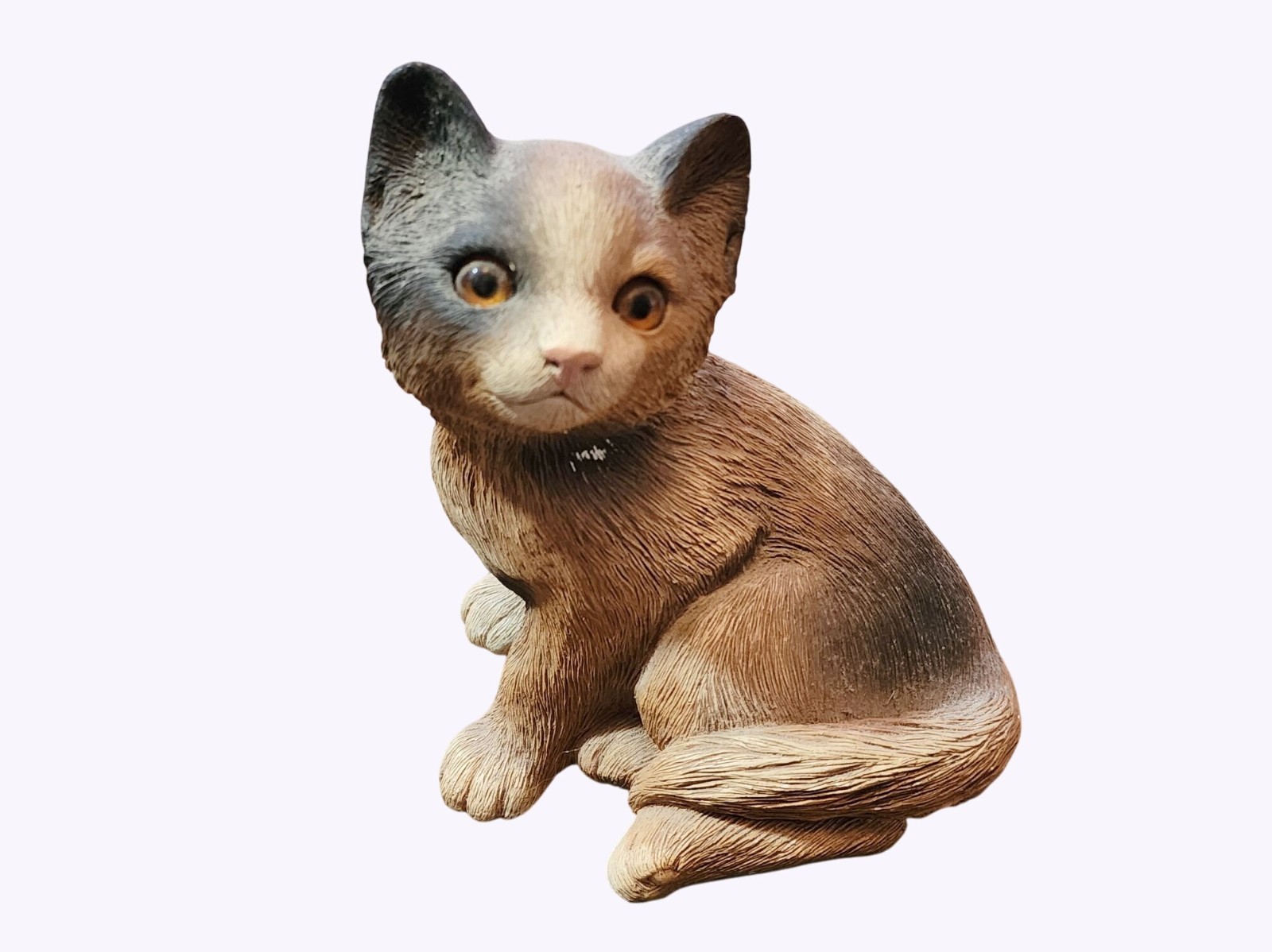 Sandra Brue Vtg 1984 Sandicast Sit Kitten Calico Figurine Hand Painted 6″ Tall