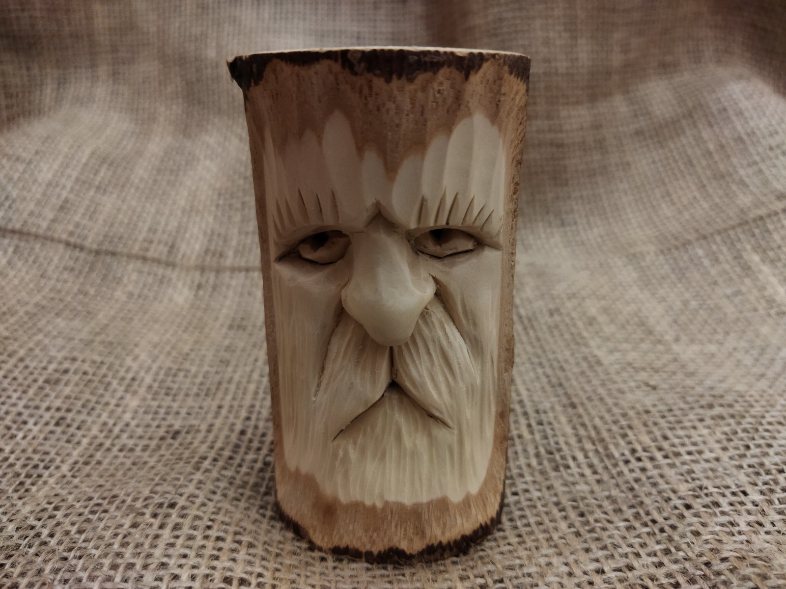 Wooden Forest Spirit. Rustic Natural Sculpture.