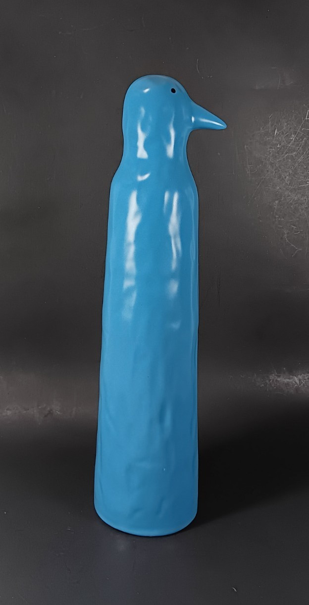 IKEA Penguin Katarina Brieditis Blue Bird Ceramic Statue Modern Abstract Art 13″