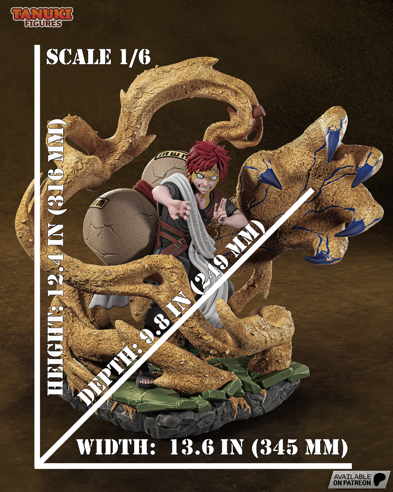 Gaara 1/6 Scale Figure Statue Garage Kit Unpainted Resin Anime Naruto Shippuden