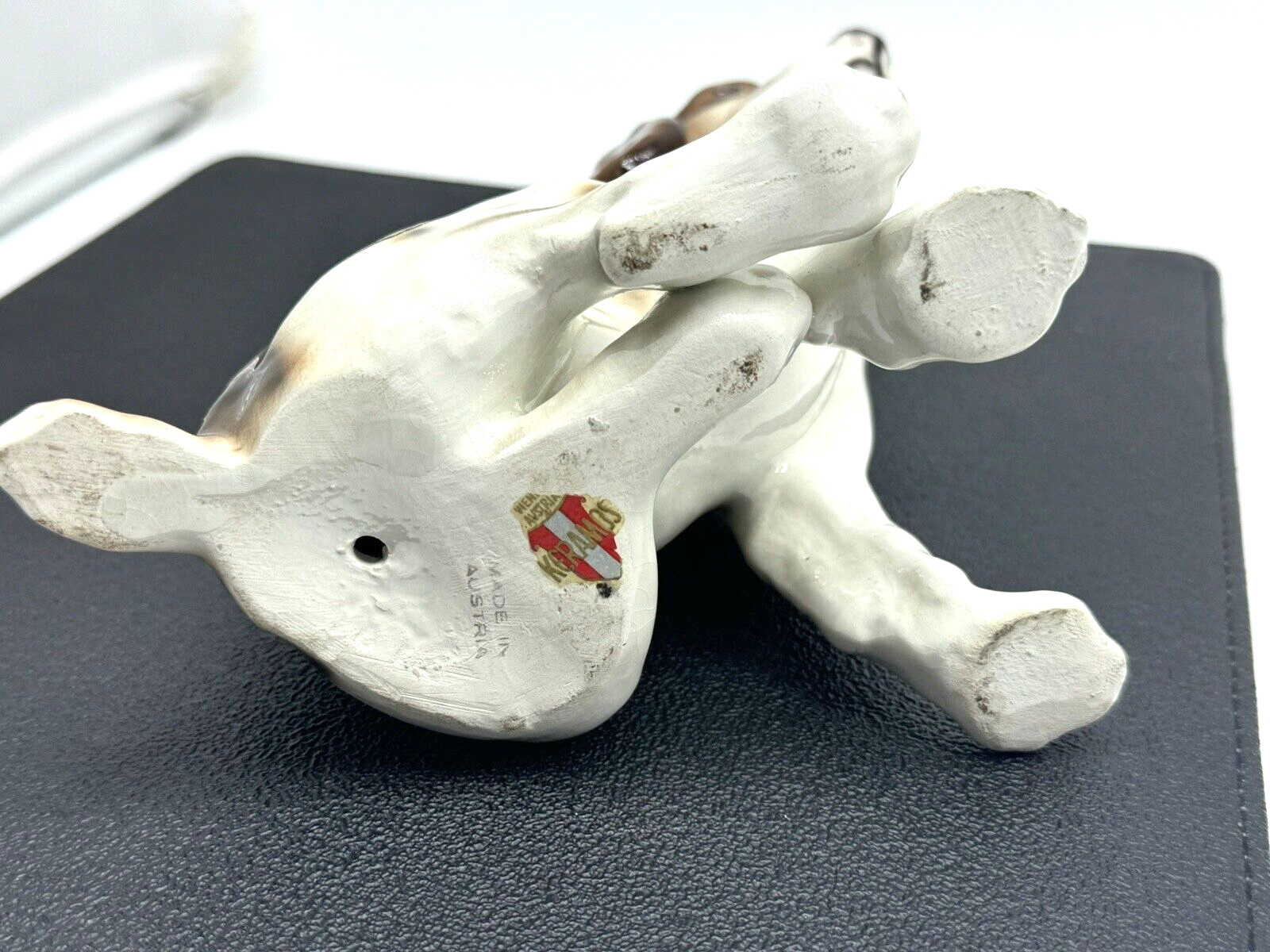 Vintage Keramos Dog Spaniel Figurine Ceramic Vienna Austria Glossy 6” EUC