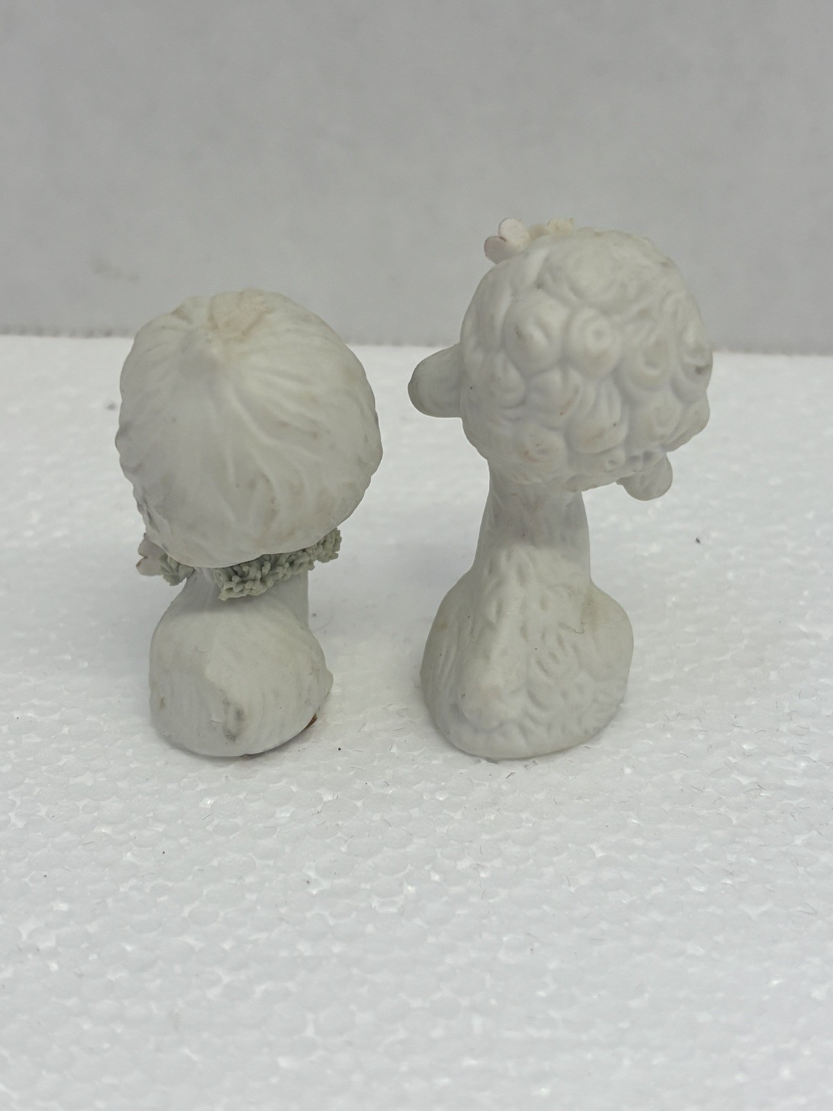 Napcoware Miniature Bone Figurine China Puppies Vintage Anthropomorphic