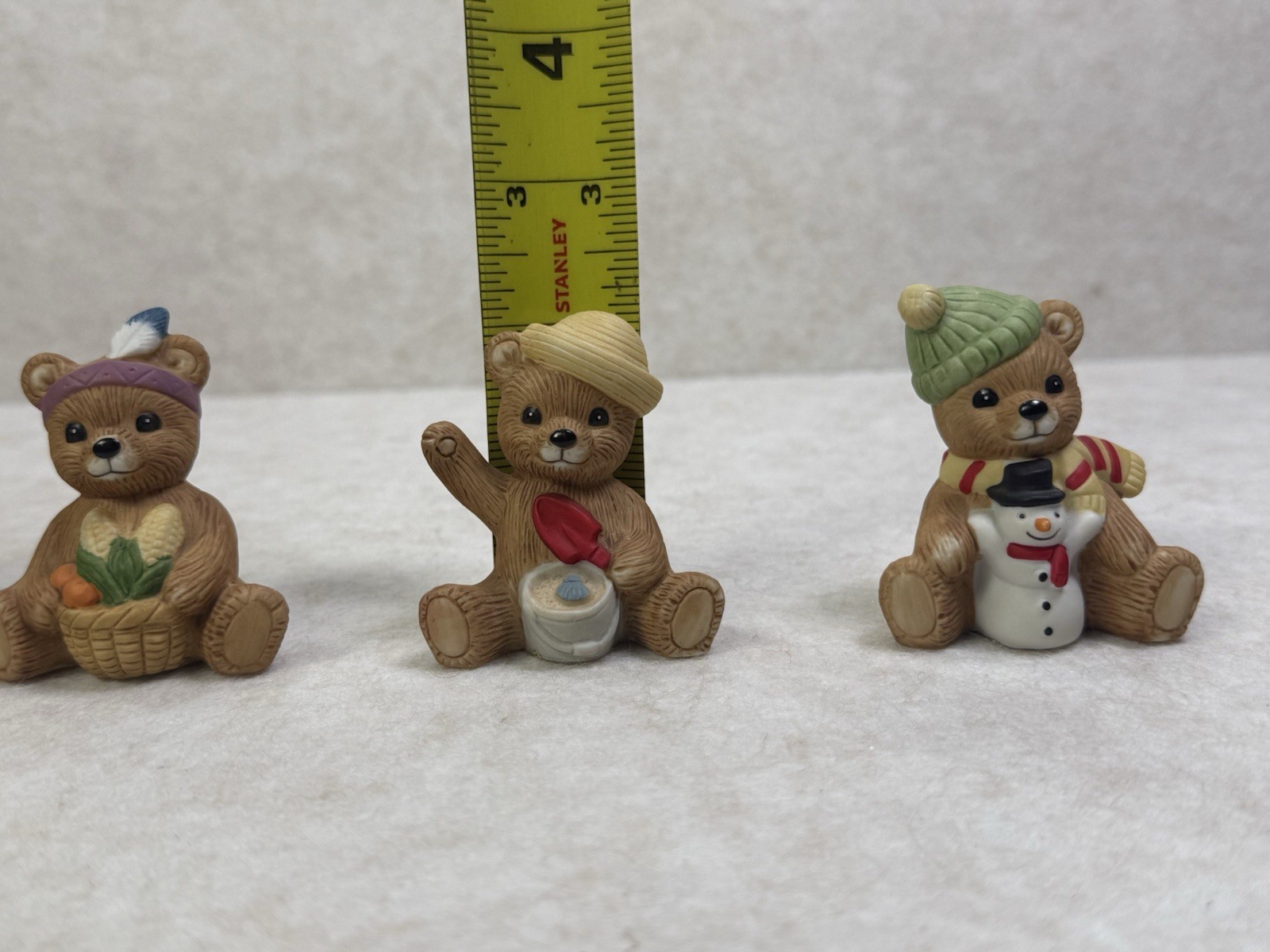 VTG Set Of 4 Homco Miniature Bears Ceramic Figurines #1413 – Mixed Seasons