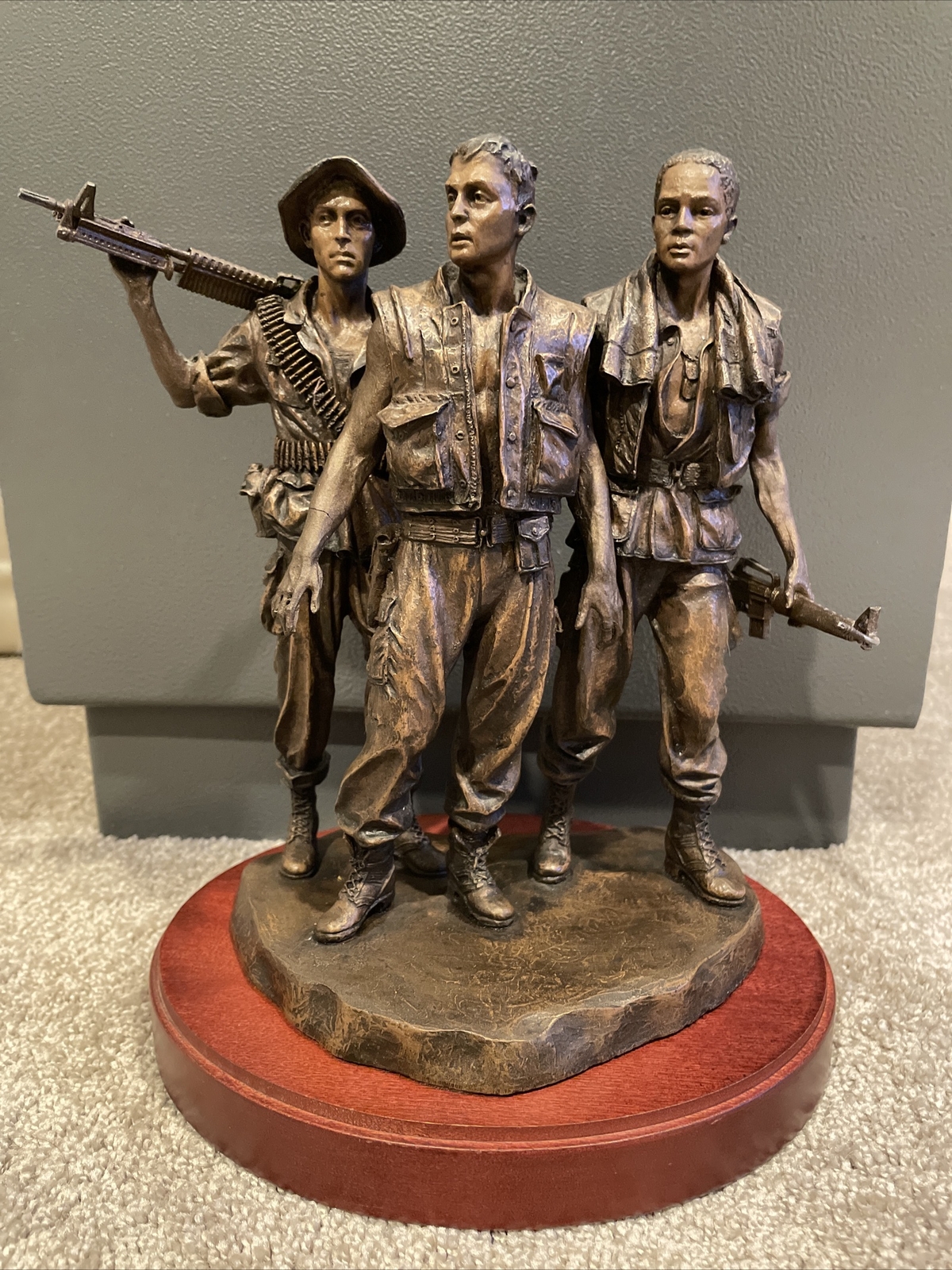 FRANKLIN MINT FREDERICK HART 3 SOLDIERS VERY RARE VIETNAM MEMORIAL SCULPTURE