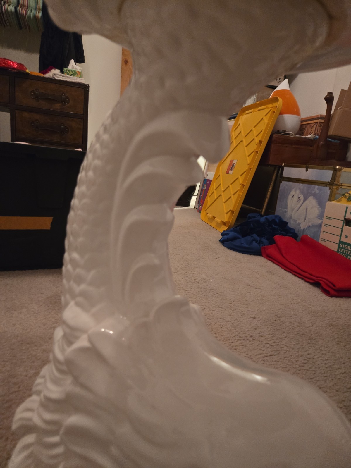 Ceramic 1970s Mythical Dolphin Pedestal Tables