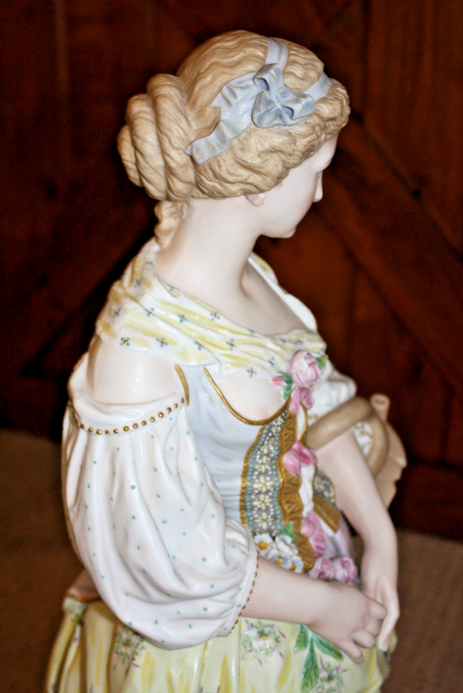 Vion & Baury Antique French Bisque Porcelain Large Statue Set Woman & Man EUC