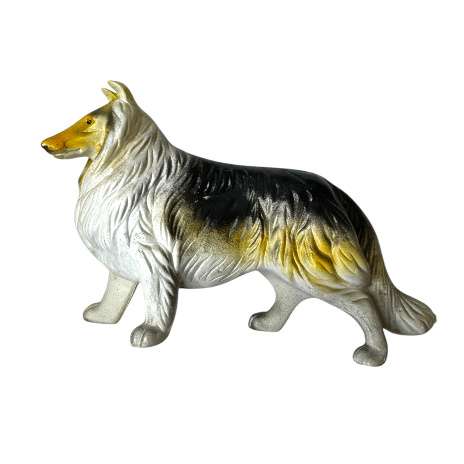 Vintage Collie Molded Plastic Figurine #802 Hong Kong – 7.5”