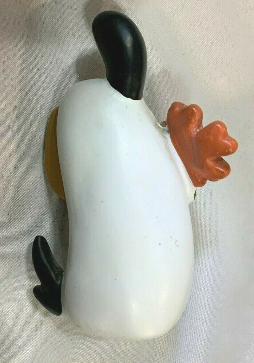 Humor White Pink Orange Black 4.5″ Dog with Flower Figurine