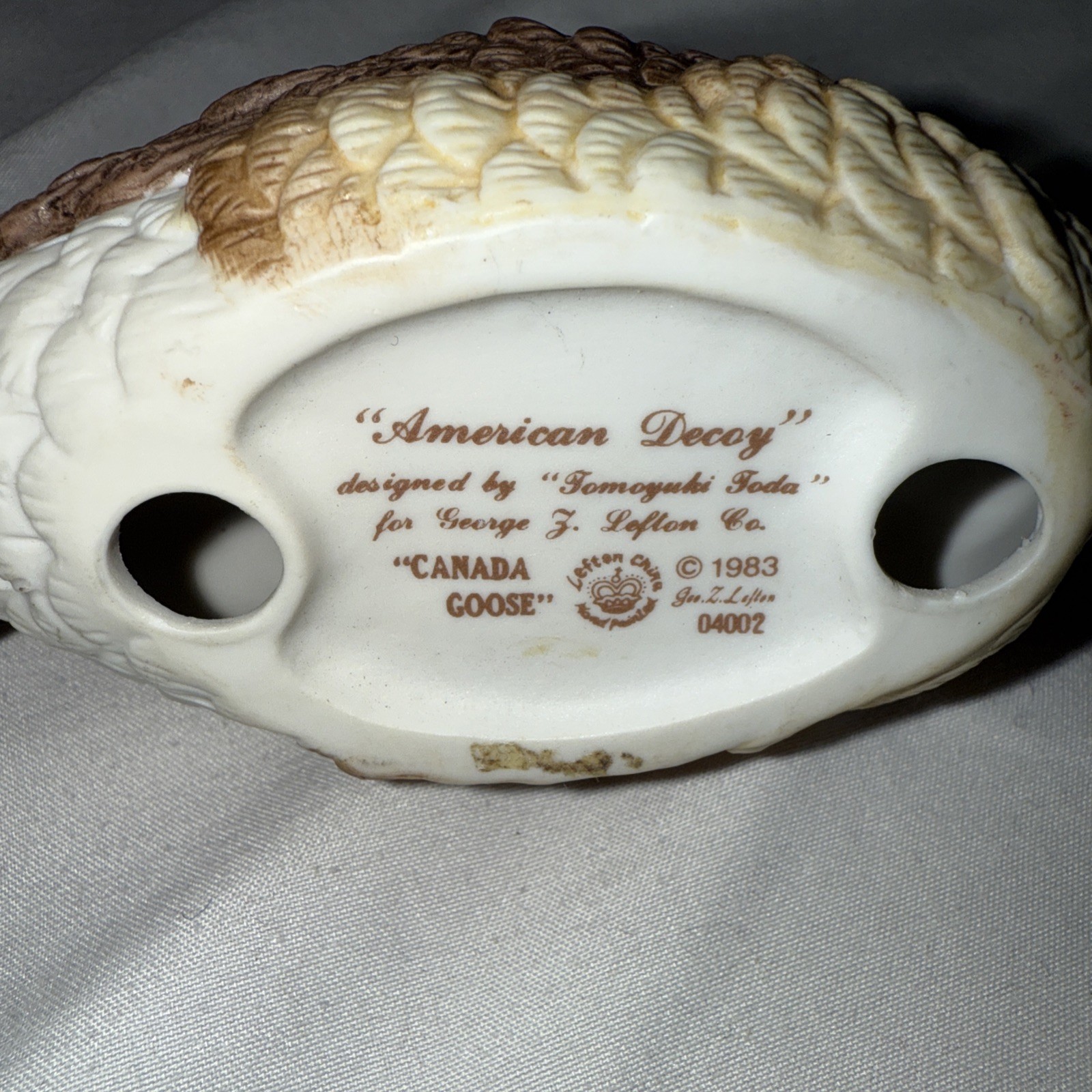Lefton American Decoy CANADA GOOSE Hand painted 1983 Tomoyaki Toda Figurine VTG