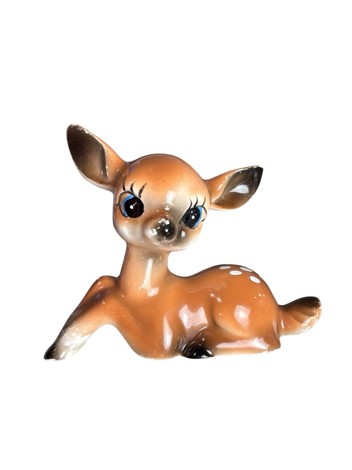 Vintage 1950s Fawn Baby Deer Ceramic 3” Figurine Japan