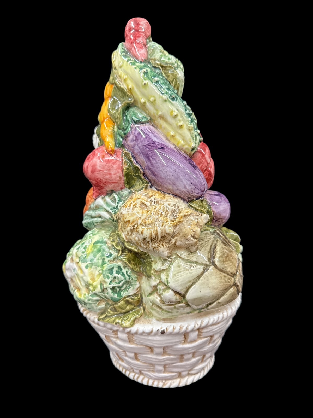 20th Century Majolica Vegetable Topiary Collectible Hand Painted Excellent Cond.