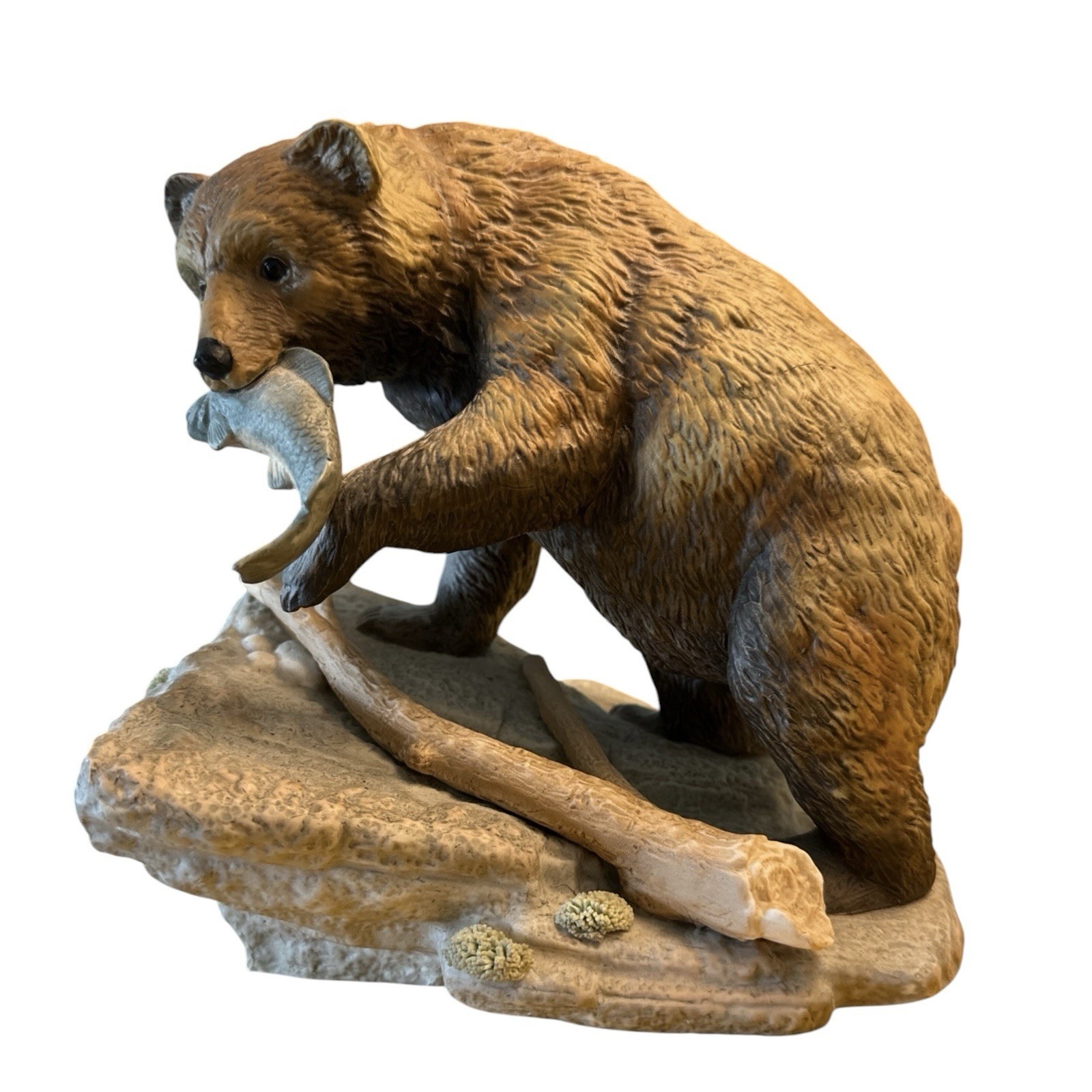 VTG Brown Bear Figurine Masterpiece Porcelain By Homco Endangered Species 1994
