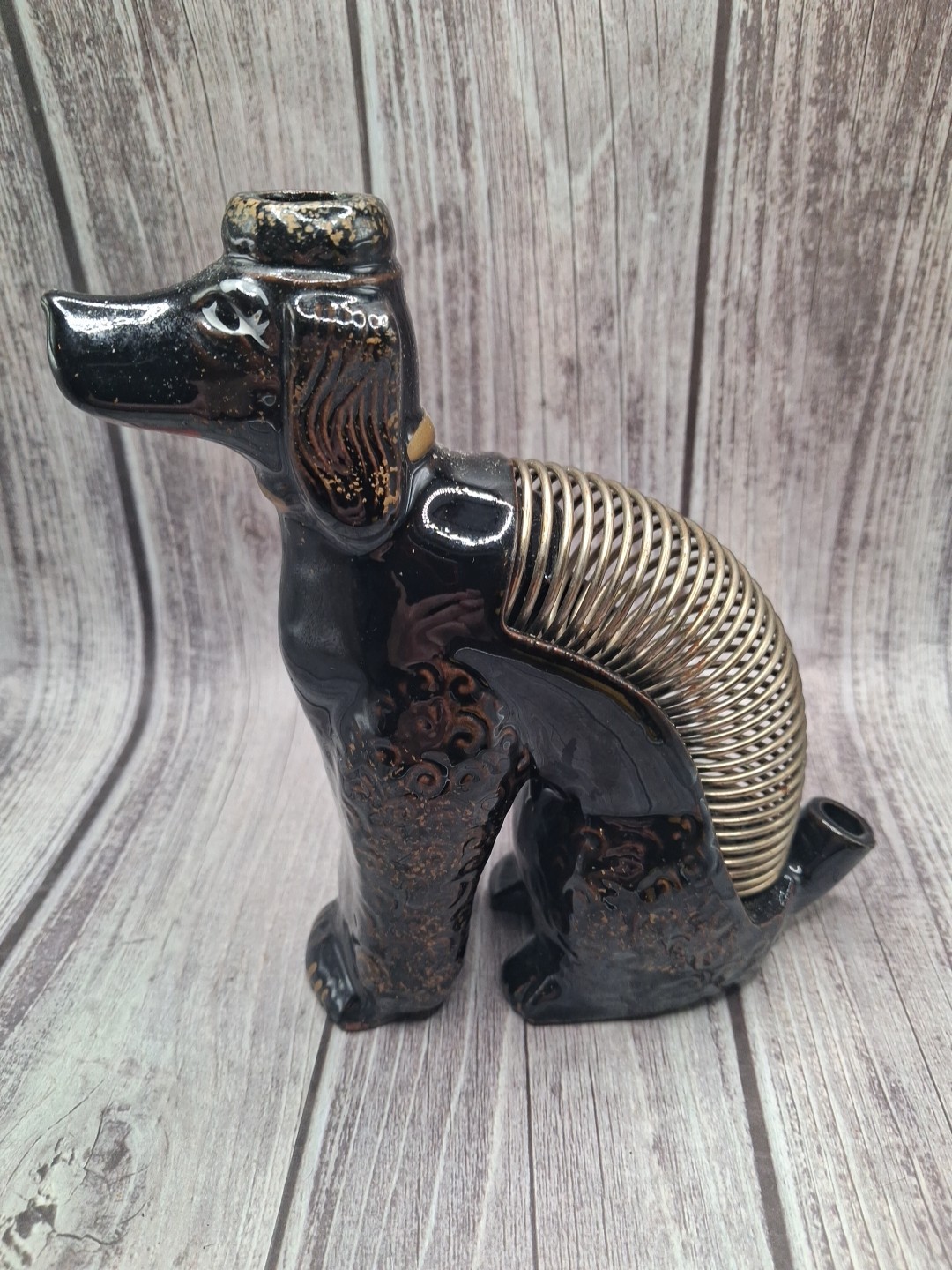 Vintage Ceramic Poodle Pen & Letter Holder 1950s MCM Around 5.5 Inches Tall