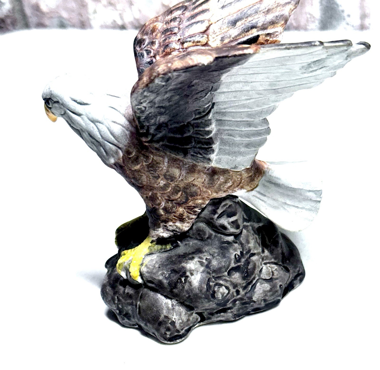 Vintage MCM Norleans American Bald Eagle Porcelain Figurine 5″ High Statue