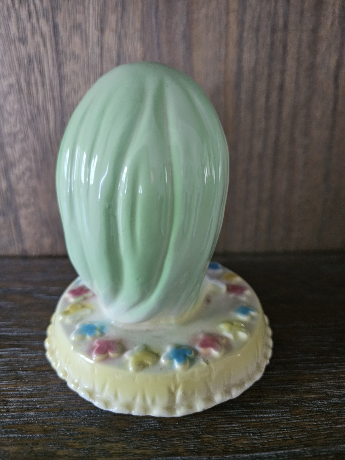 Vintage Japan Mod Girl Green Hair Ado Mizumori Ceramic Figurine Kitsch Retro