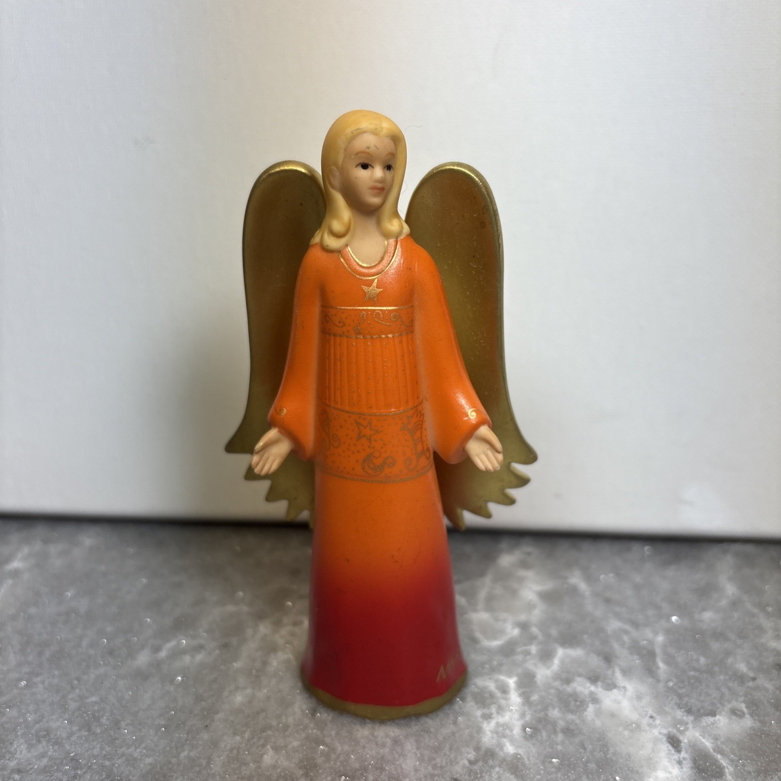 Goebel Angel Figurine Orange/ Red With Gold 4.75 “ Tall Mara!