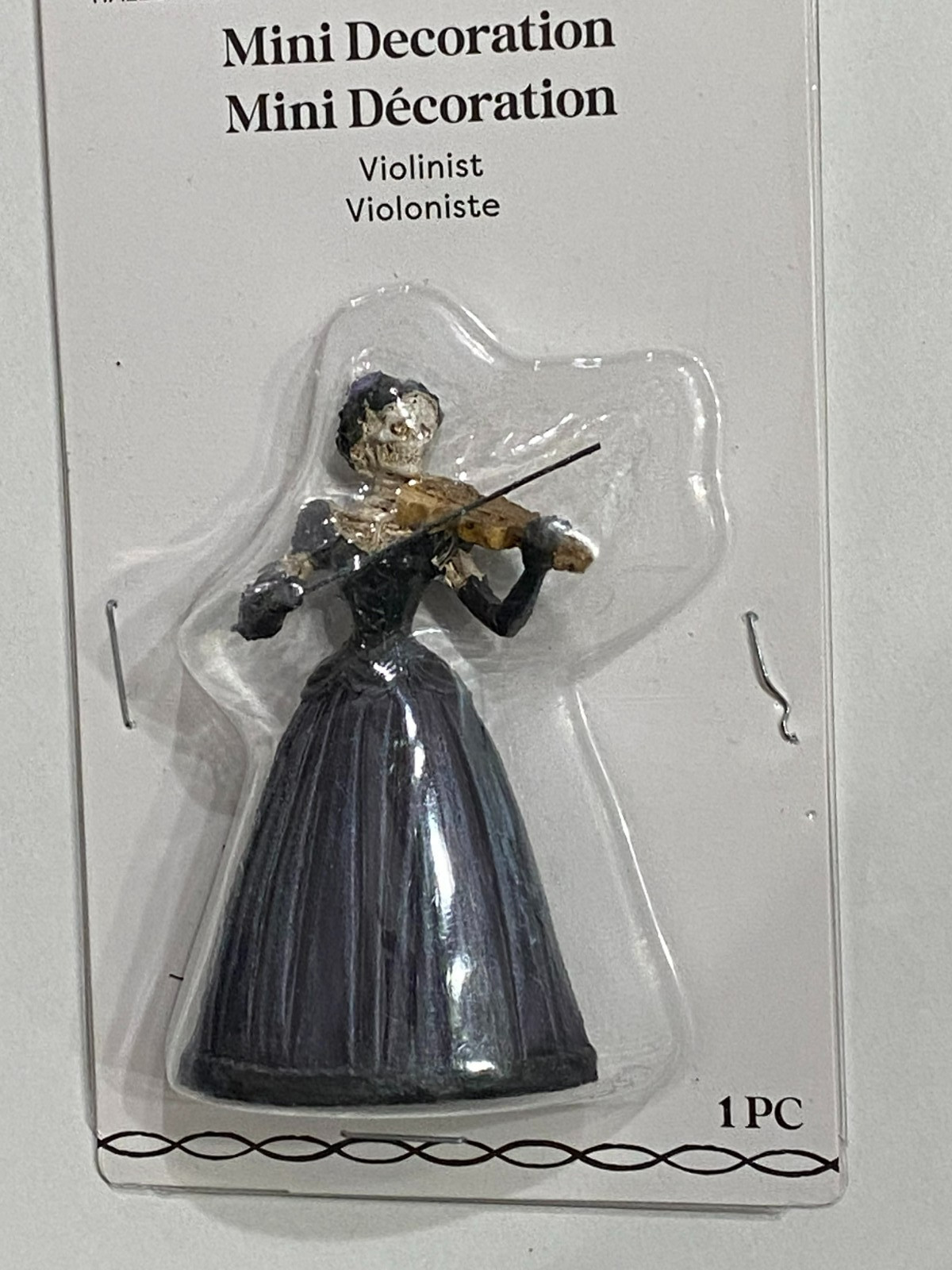 ASHLAND HALLOWEEN DECOR MINI DECORATION 2.75″ SKELETON VIOLINIST FREE SHIP