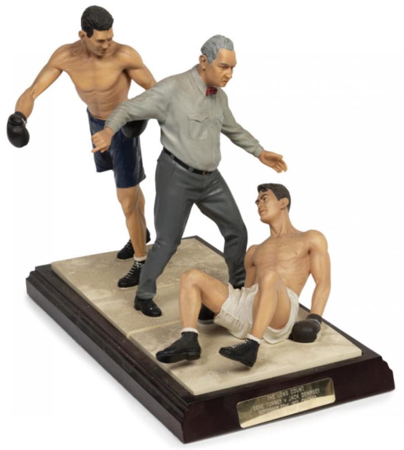 Vintage Original Art Of Sport Endurance Jack Dempsey Gene Tunney Boxing Figurine