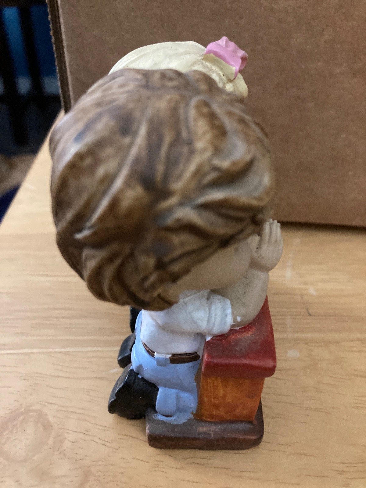 COLLECTIBLE VINTAGE TENDER TIMES PRAYING CHILDREN FIGURINE- Estate Find