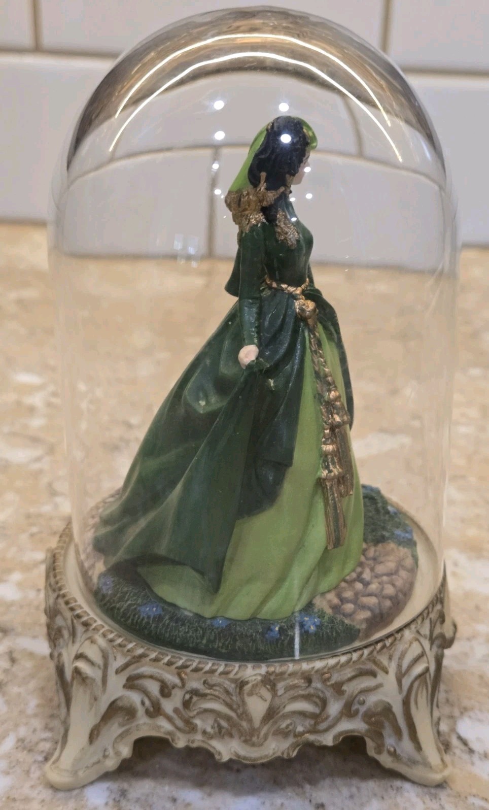 FRANKLIN MINT GWTW 1993 FIGURINE W/GLASS SCARLETT’S DECEPTION LTD ED