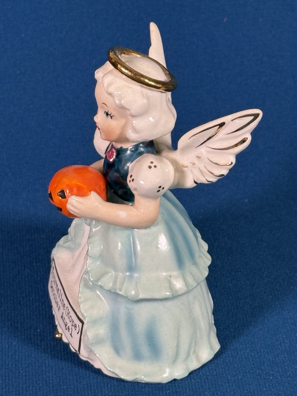VTG SR October Angel Birthday Tourmaline Hope Halloween Ceramic Figurine Japan