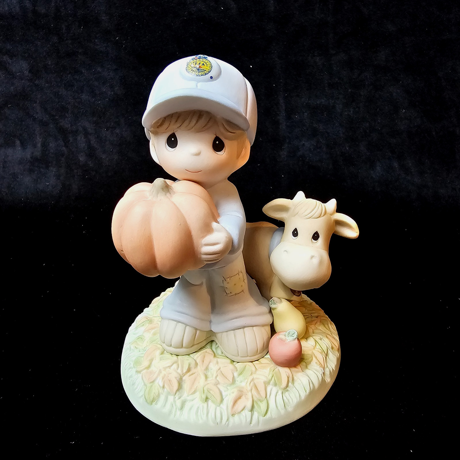 Precious Moments “I Believe” FFA 129902 Boy Cow Farm Fair Fall Pumpkin NEW