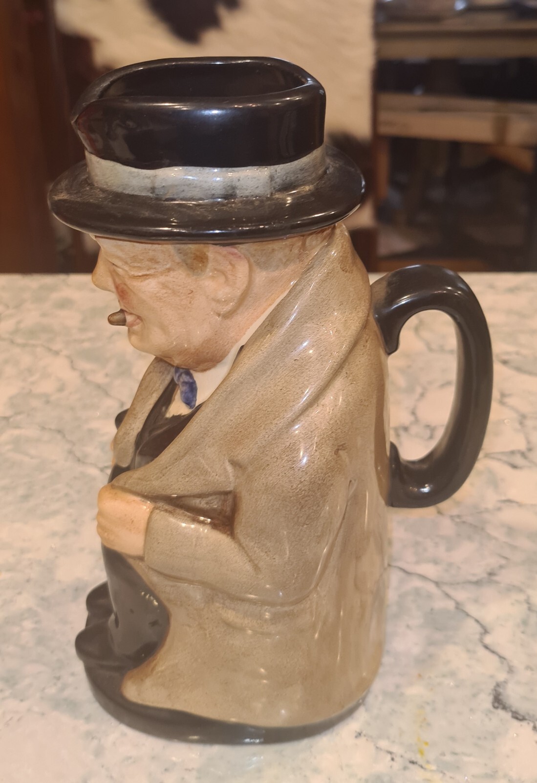 Royal Doulton Large Toby Mug Pitcher 9″ Winston Churchill Scarce Excellent Shape