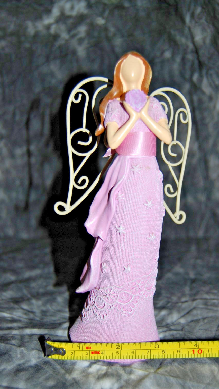 8” Burton & BURTON Christmas Pink Angel God Religious Wings Figurine #9721827