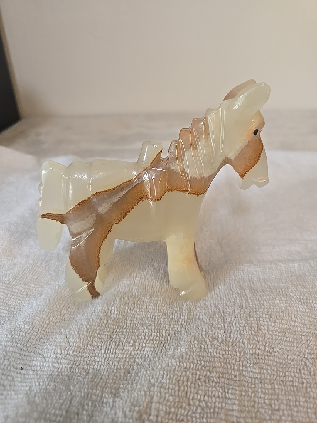 Vintage Horse Figurine Handcarved Onyx 5 Inches Tall 6 Inches Wide