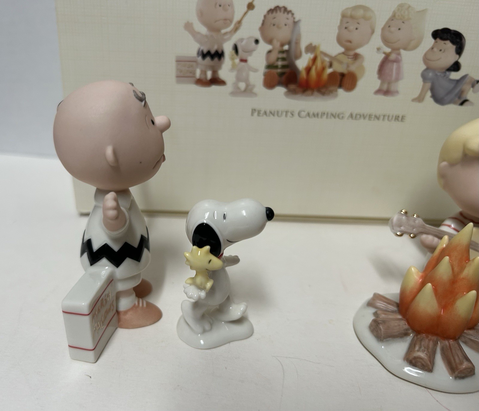 Lenox Peanuts “Camping Adventure” Complete Set Of 7-COA & Original Box