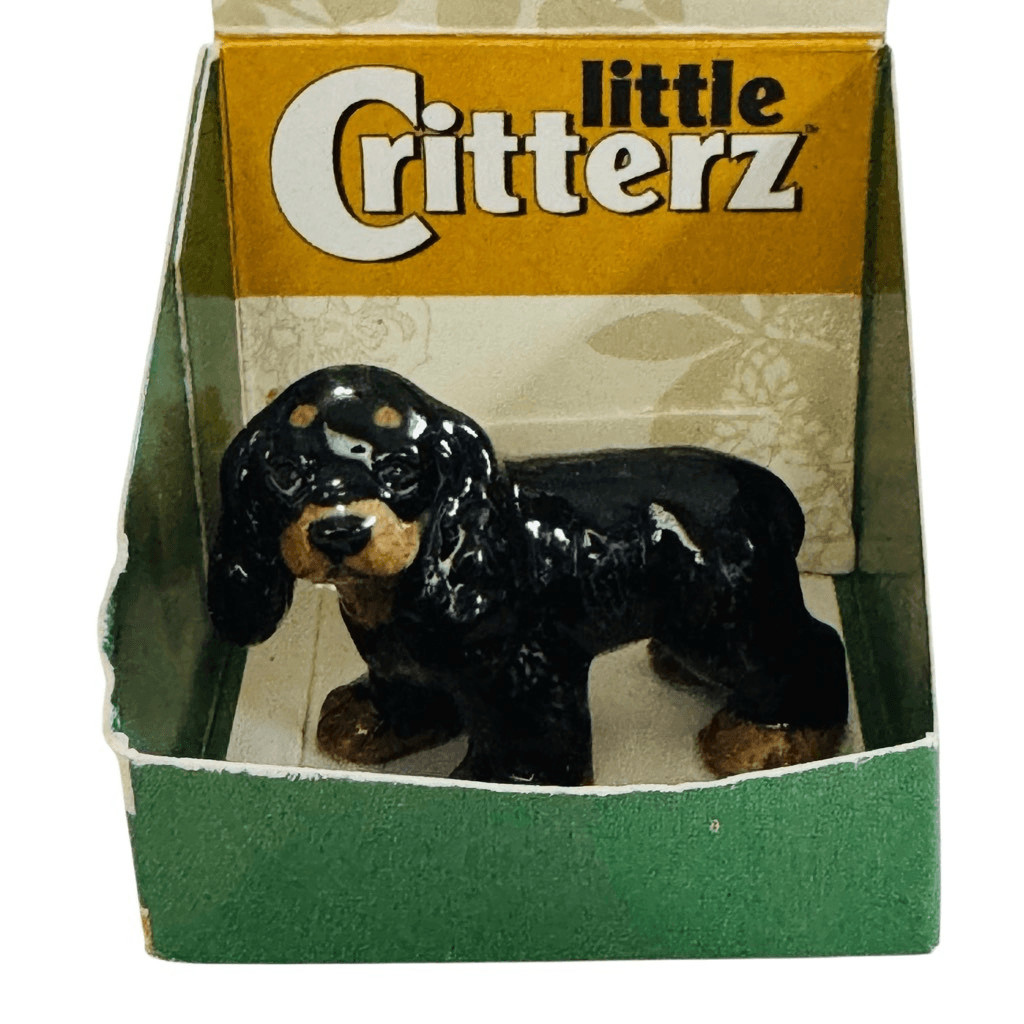 Little Critterz Cocker Spaniel Teddy” Dog – Miniature Porcelain Figurine