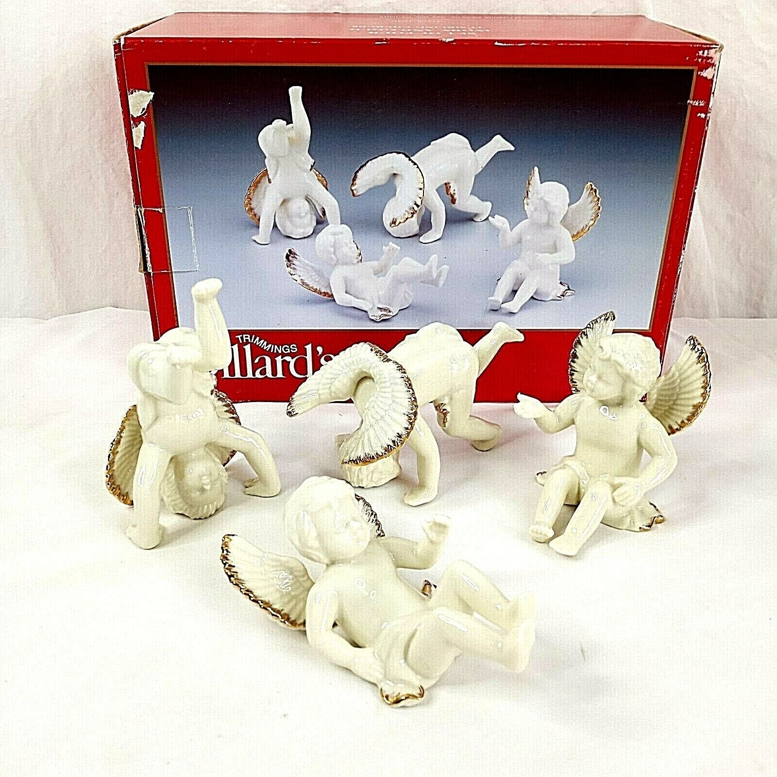 Dillards Trimmings Tumbling Cherubs Figurines White Gold Color