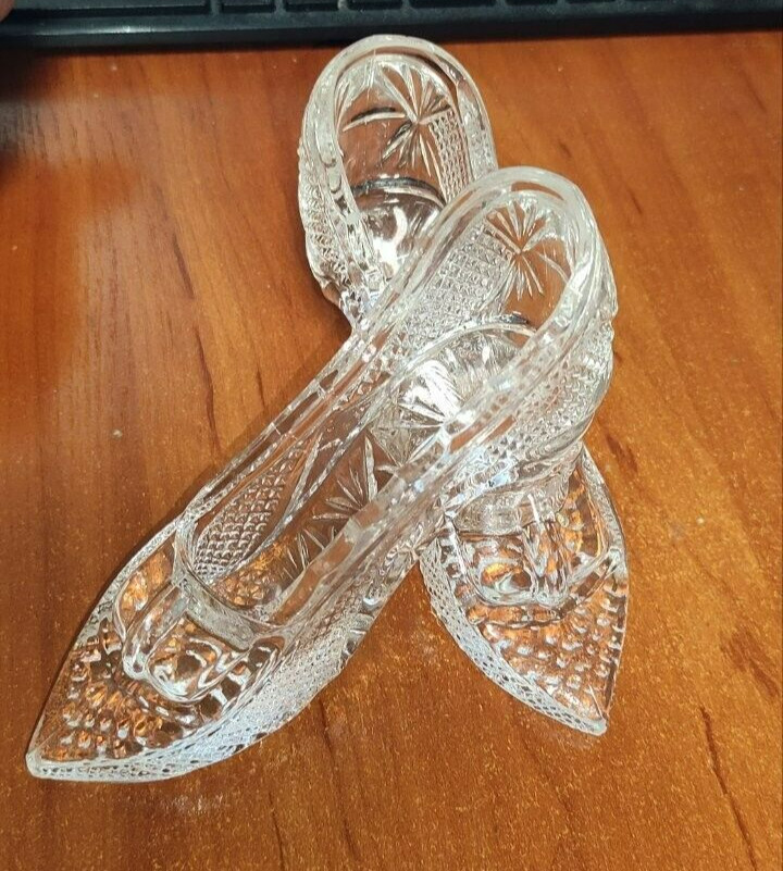 Crystal shoes for Cinderella, vintage, old statuette, sculpture of the USSR
