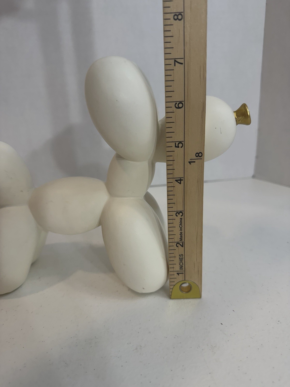 Ceramic Balloon Dog Statue Cute Felt Feet 7″ Tall Home Decor