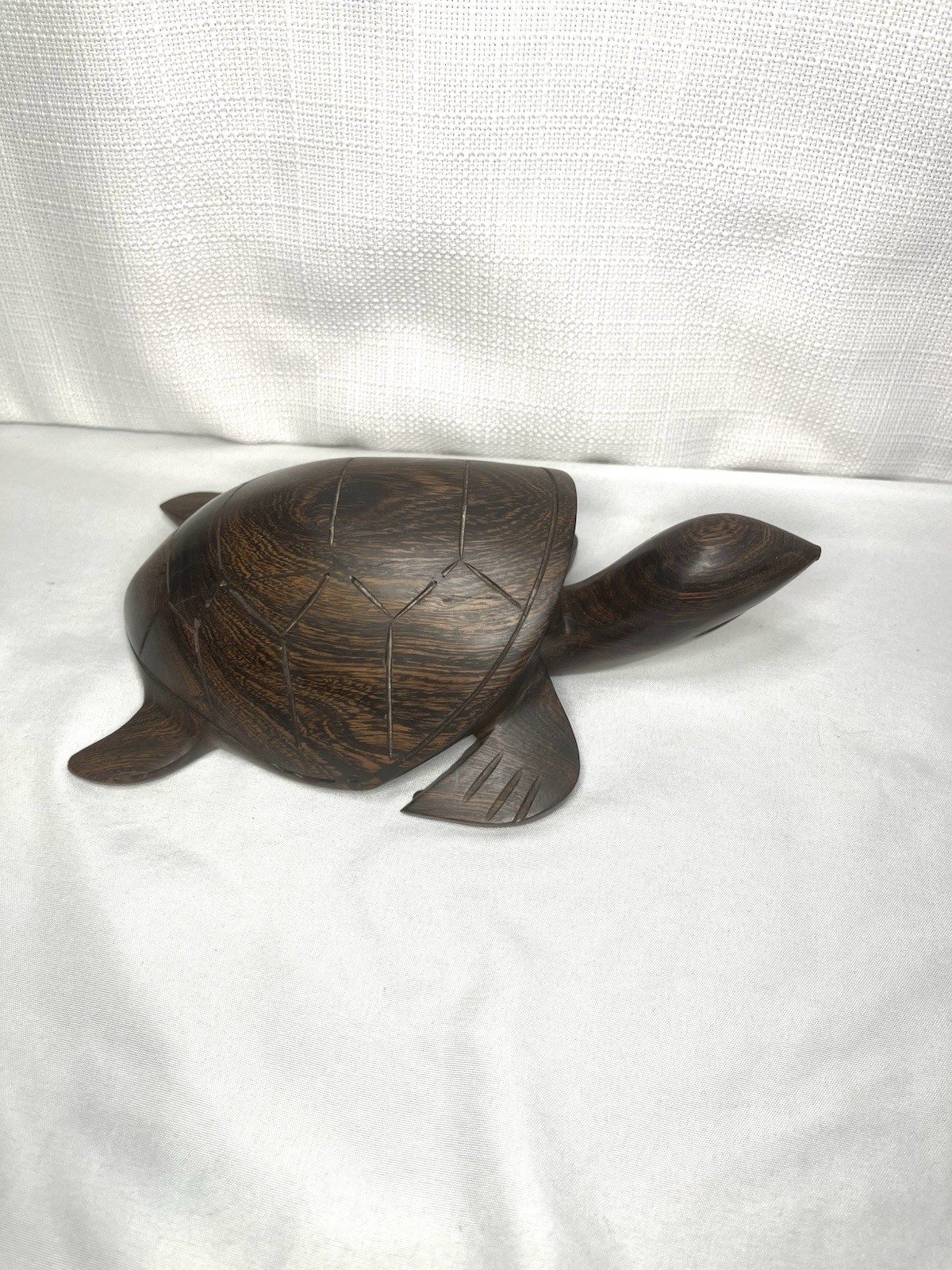Vintage Hand Carved Ironwood Sea Turtle Sculpture Figurine Statue MCM