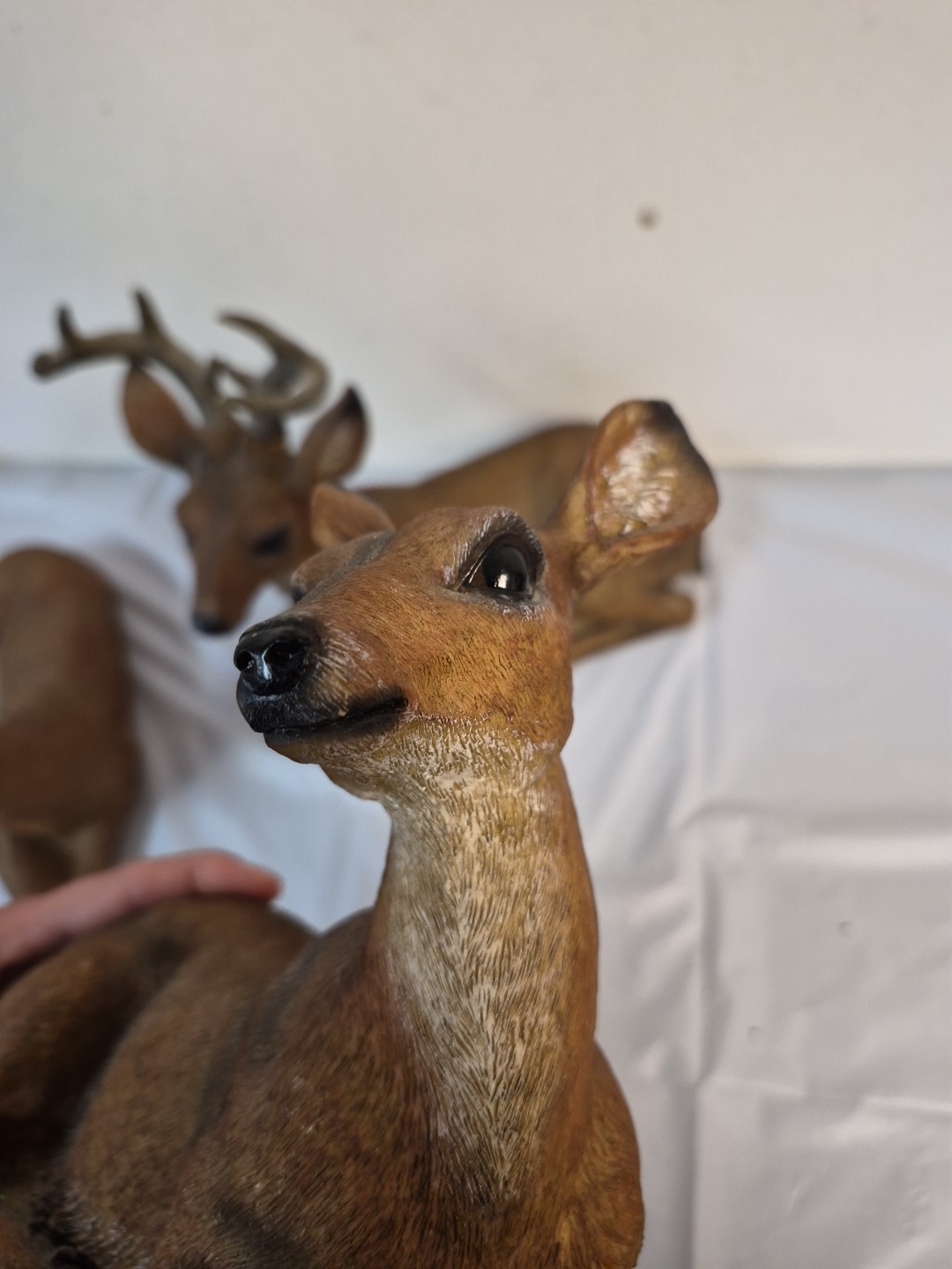 Vintage Homco 1985 Deer Fawn Family 3 Figurines- Buck & Doe Unmarked