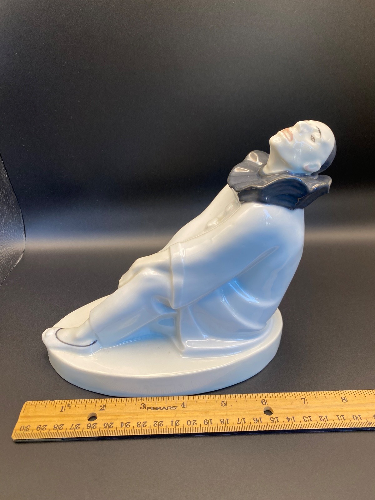 Gebruder Heubach Pierrot porcelain figurine Wera Bartels Large Art Deco /0713